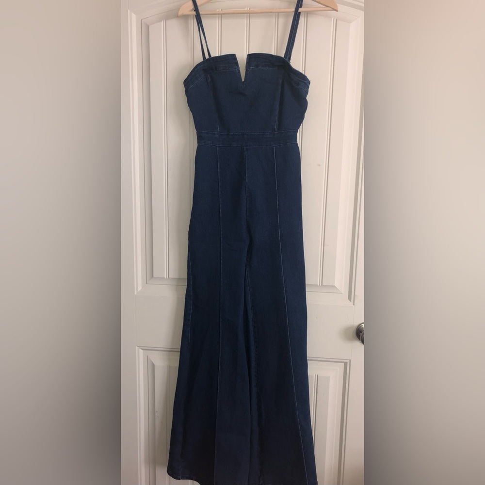 Denim jumper- small brand new wide leg